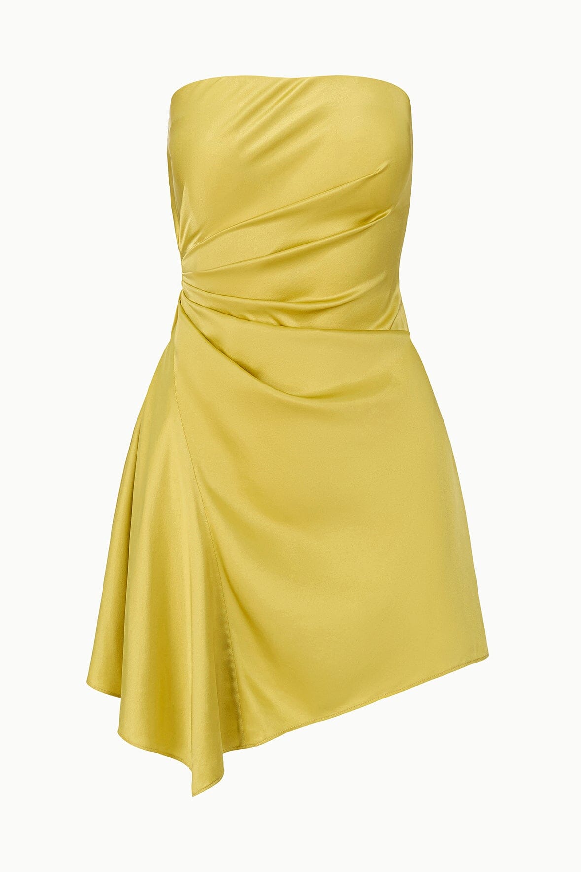 Adriana Silk Dress Citron | STAUD Classic