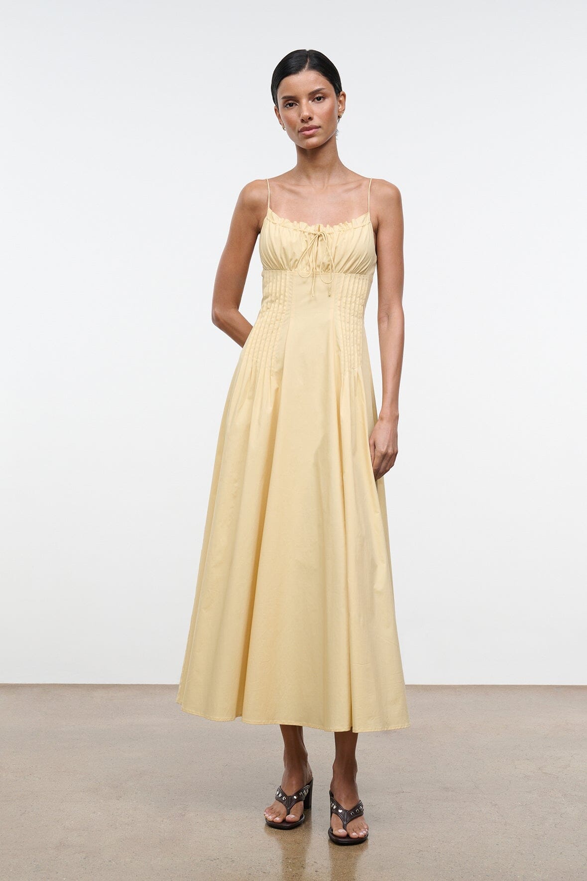 Margi Dress Butter | STAUD New