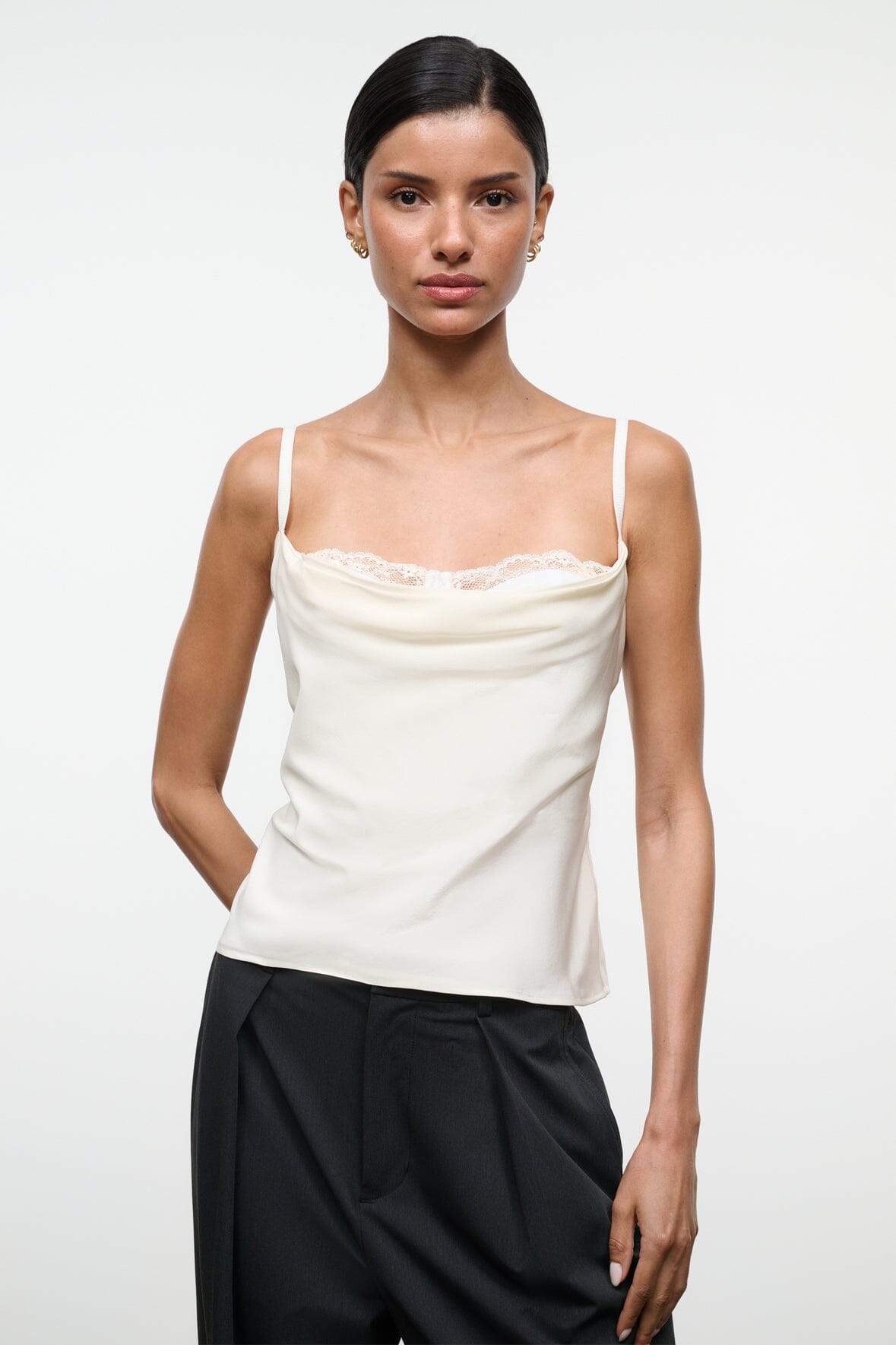 Evangeline Silk Top Ivory | STAUD Discount