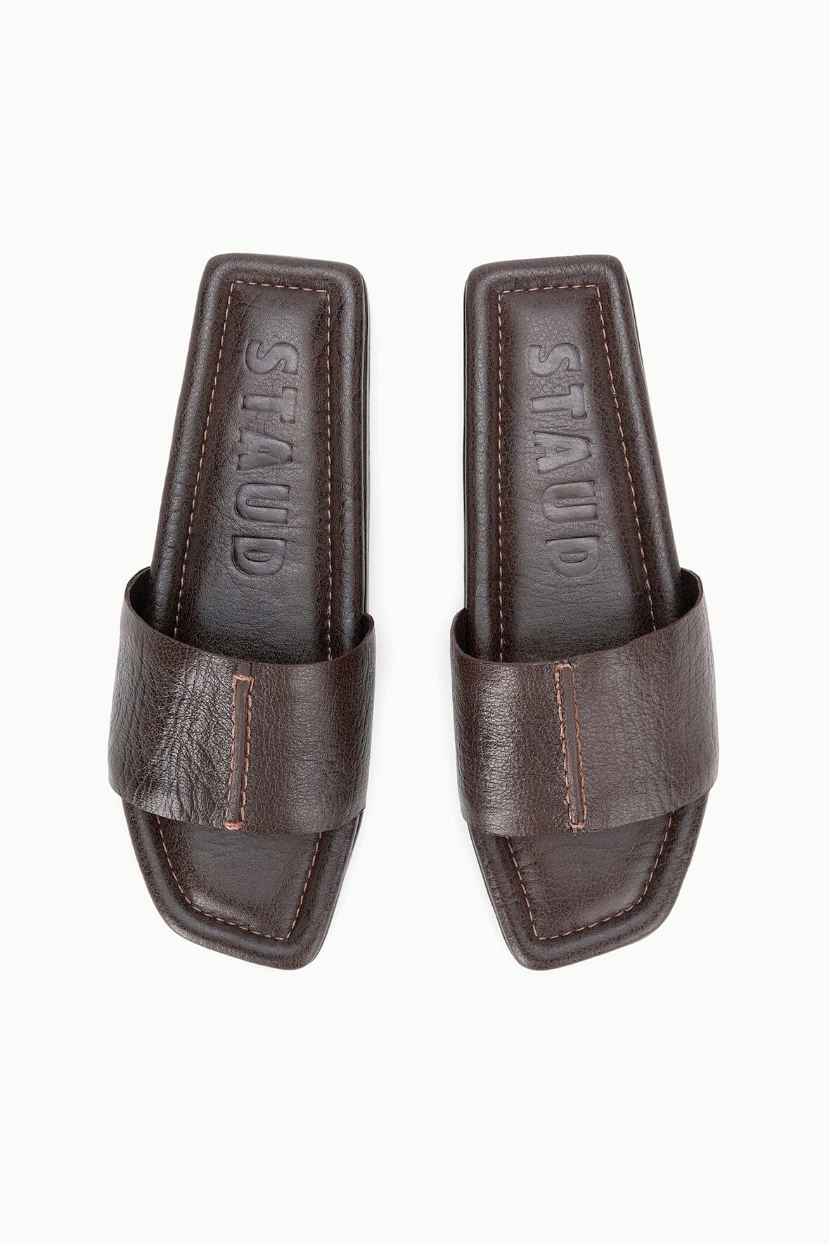 Fallon Espresso Brown Leather Platform Sandals - Staud | STAUD Quality
