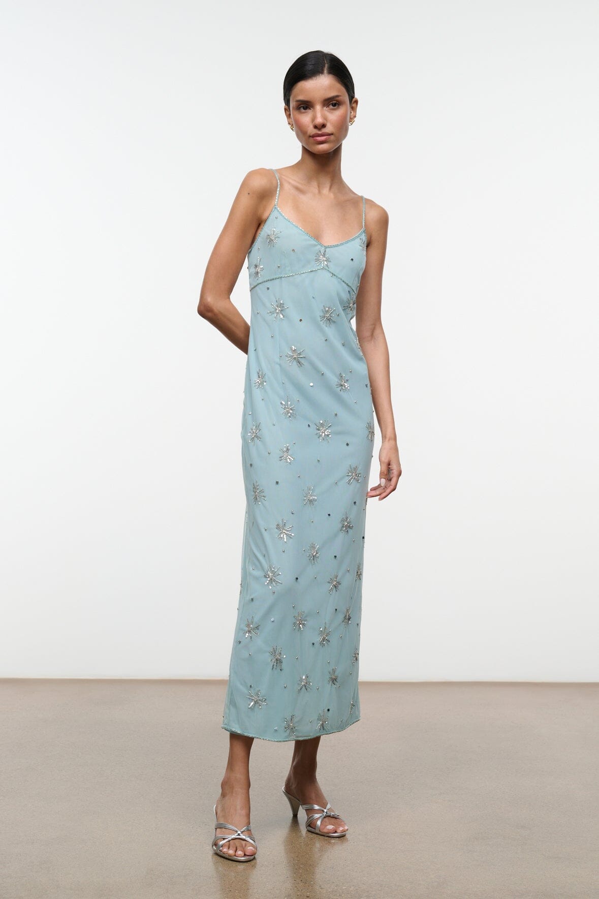 Carrie Mule Silver | STAUD Classic