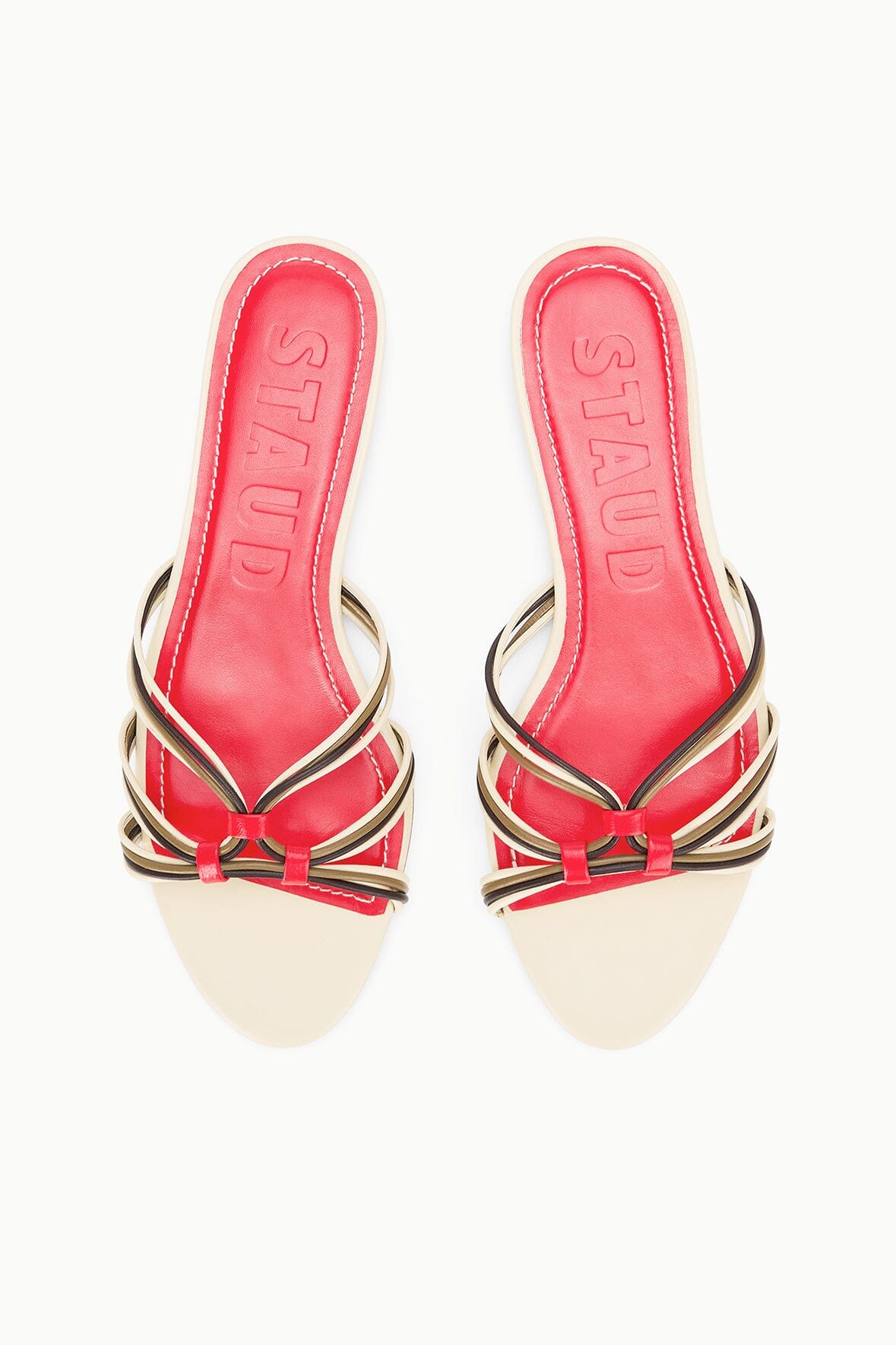 Carrie Sandal Cream Red Rose | STAUD Discount