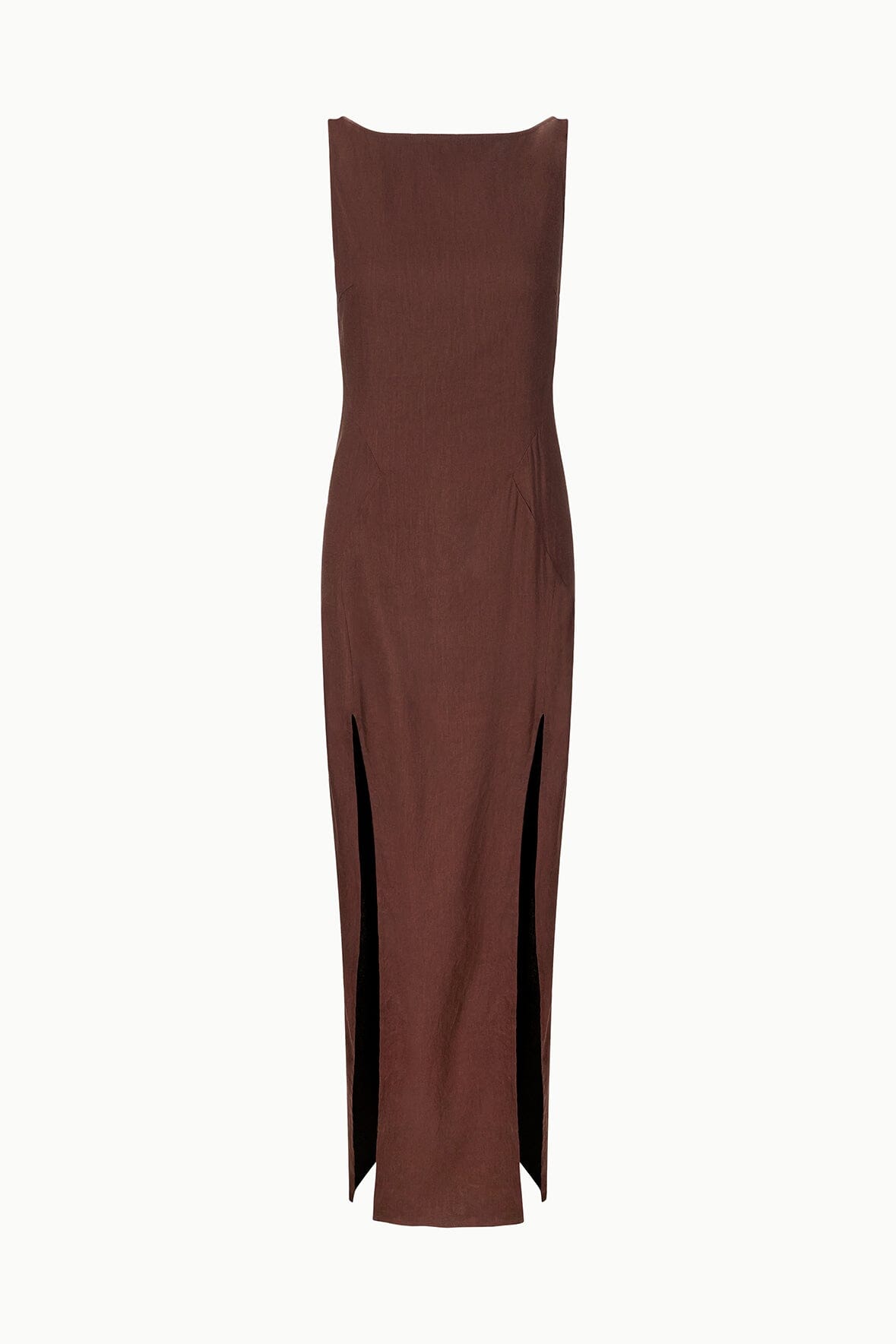 Costa Linen Dress Dark Oak | STAUD Trending
