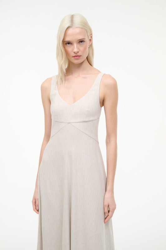 Madison Linen Dress Natural | STAUD Premium