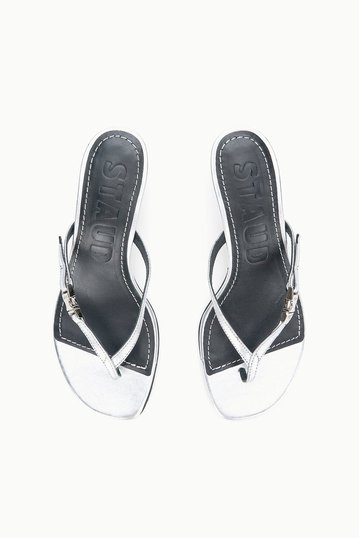 Flynn Kitten Heel Silver | STAUD Best Price