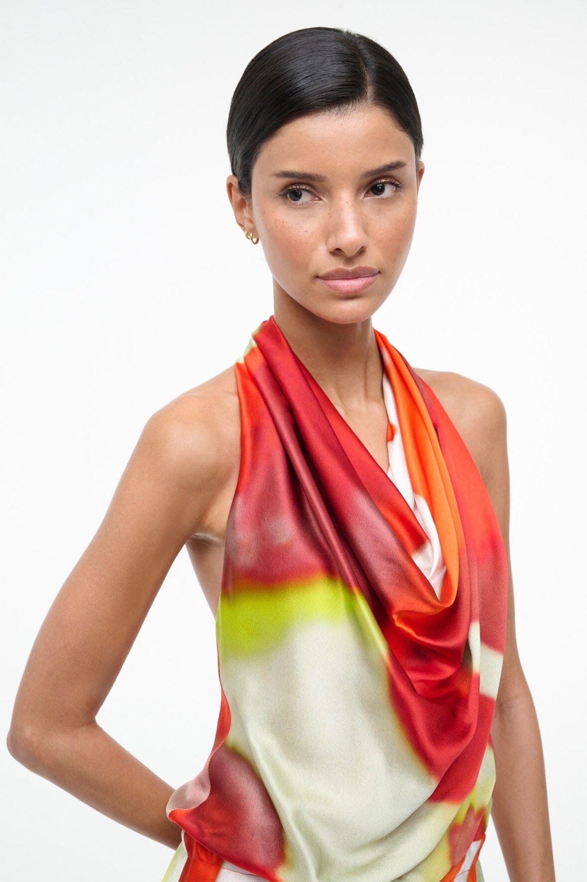 Liora Silk Dress Red Zone | STAUD Great Value
