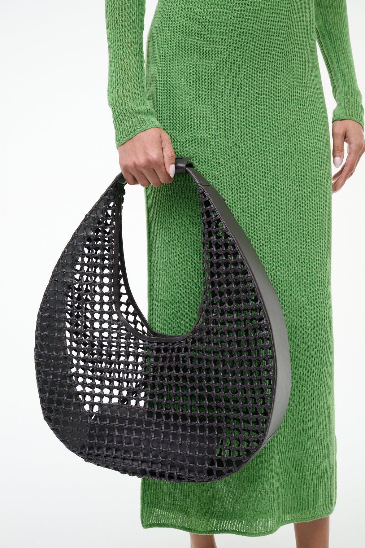 Large Moon Hand-Knotted Bag Espresso | STAUD Essential