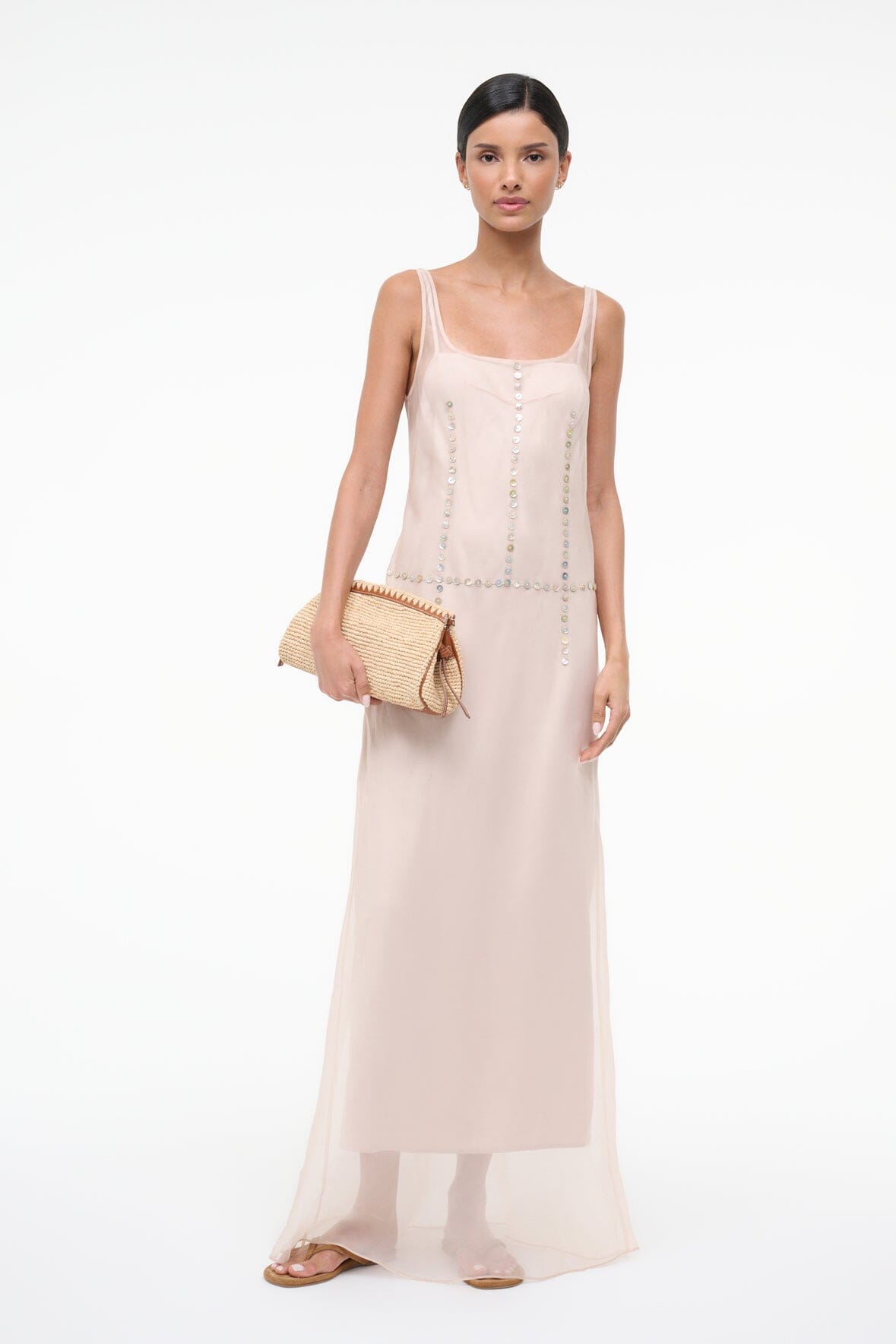 Greta Silk Dress Fawn | STAUD Premium
