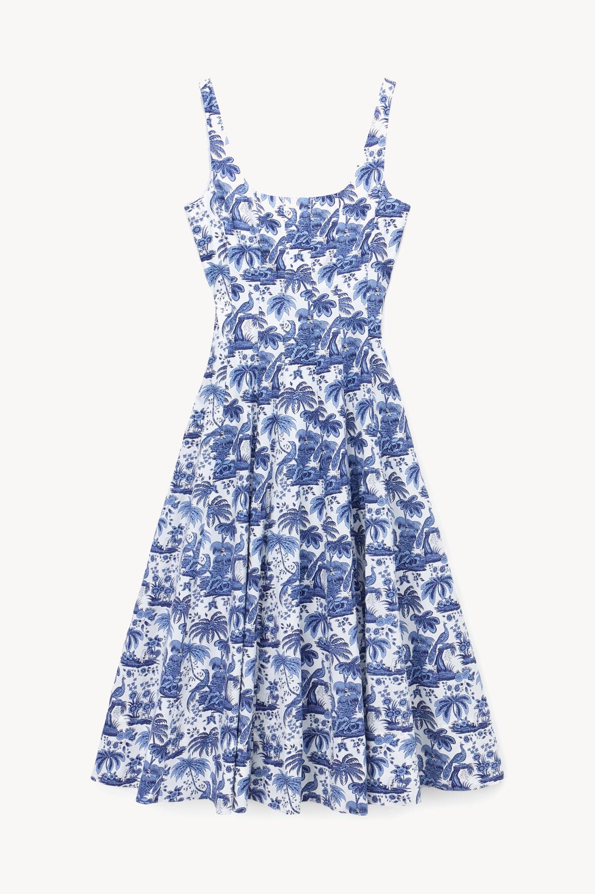 Wells Dress - China Blue Toile | STAUD Classic