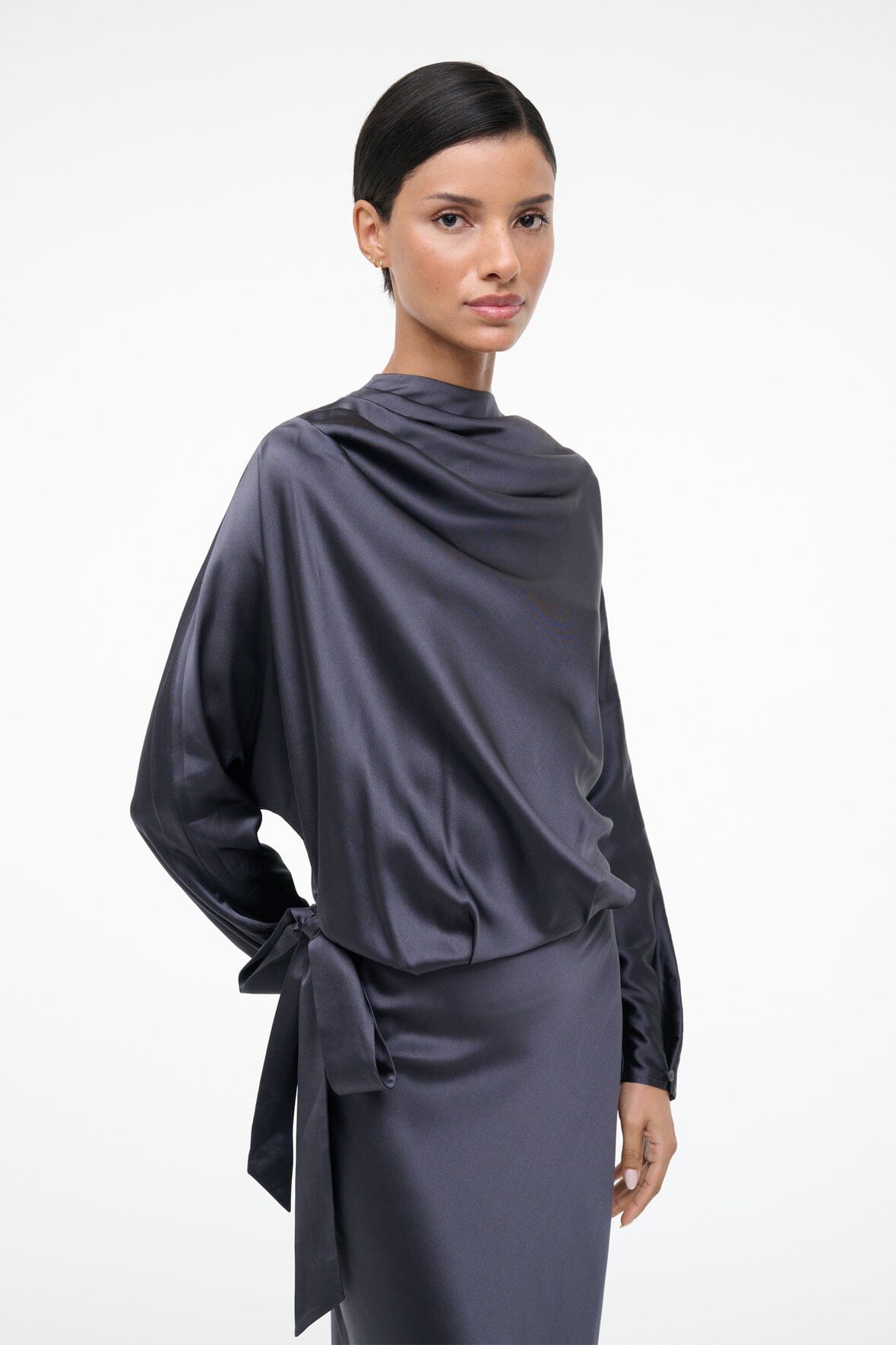 Phoebe Silk Dress Nocturne | STAUD Great Value