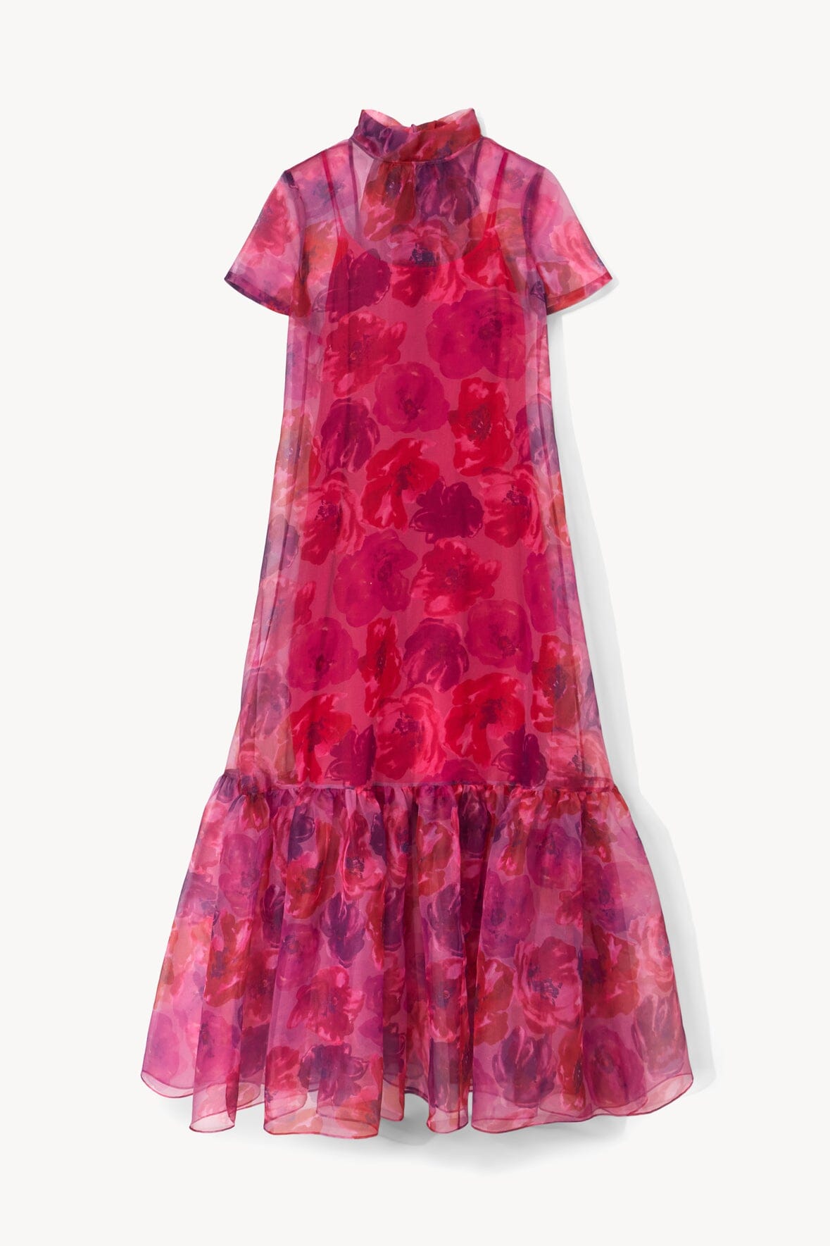 Calluna Dress Magenta Painted Floral | STAUD Popular