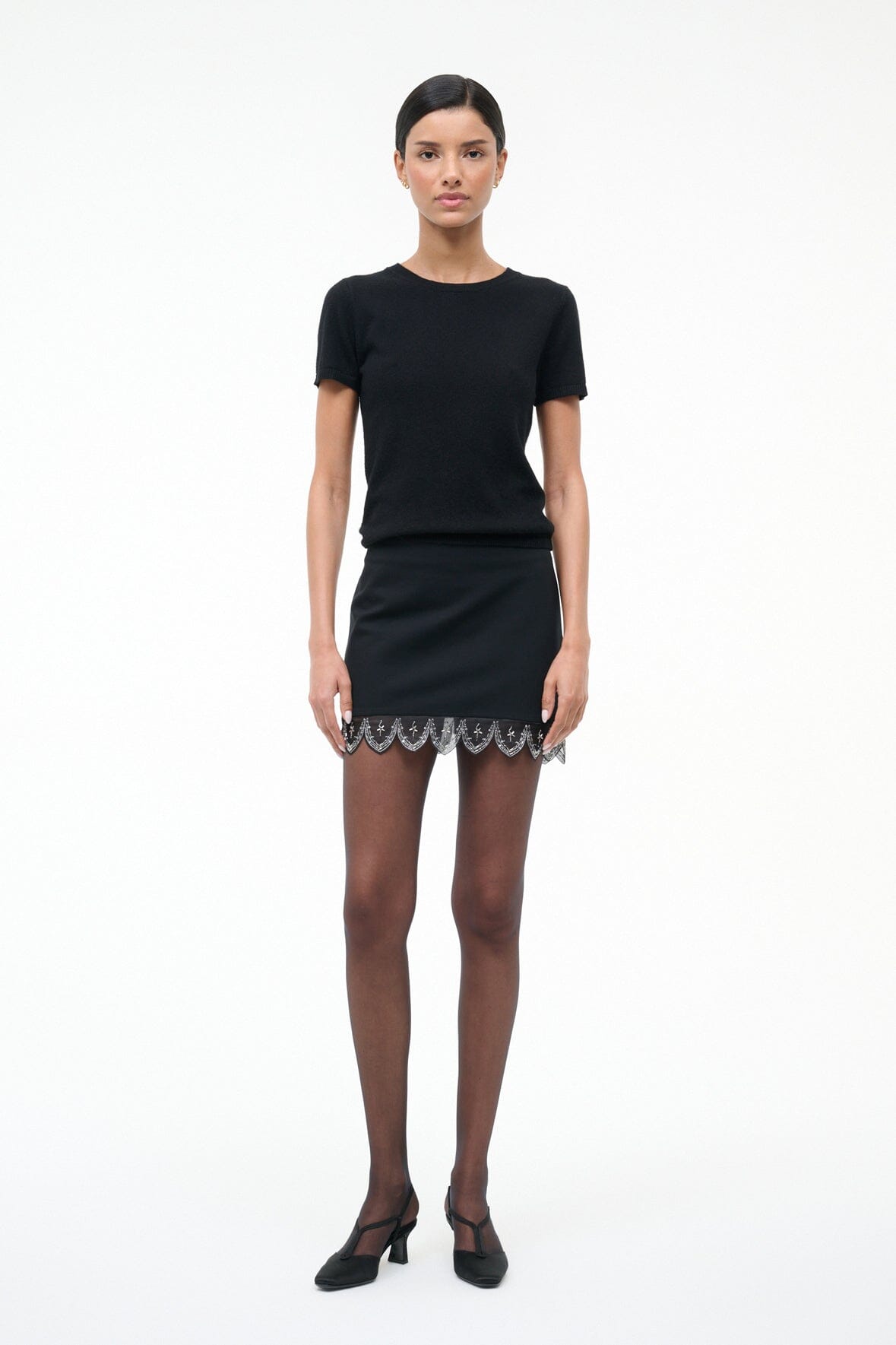 Tiara Skirt Black | STAUD Essential