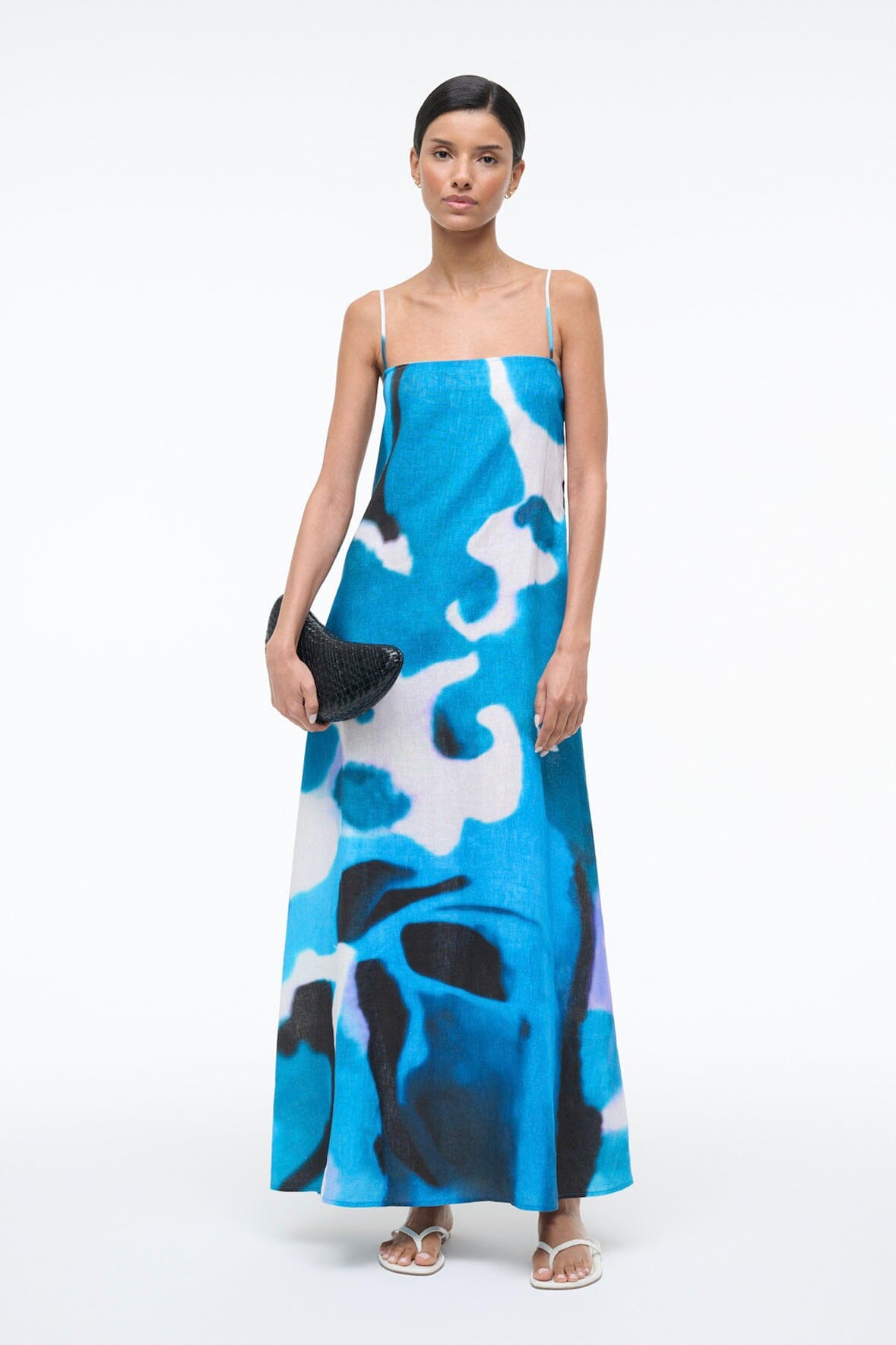 Laura Linen Dress Blue Haze | STAUD Smart Buy
