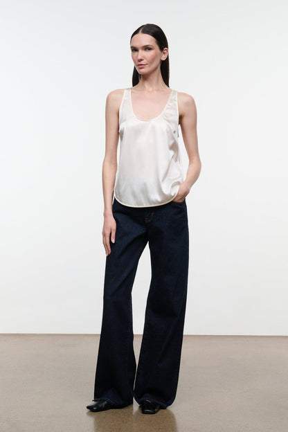 Yves Silk Tank Ivory | STAUD New