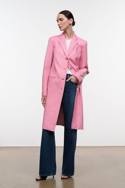 Wyatt Leather Coat Wild Rose | STAUD Discount