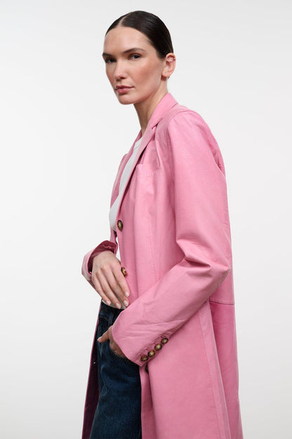 Wyatt Leather Coat Wild Rose | STAUD Discount