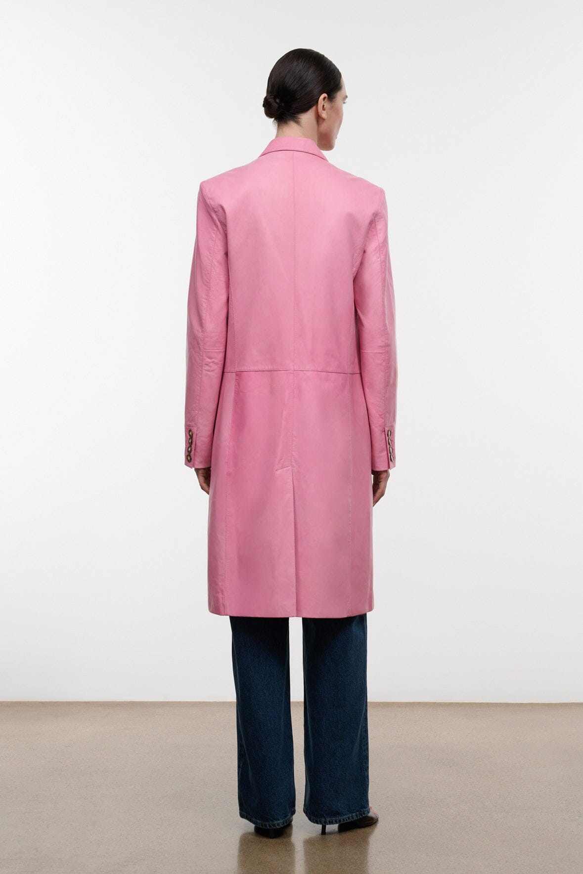 Wyatt Leather Coat Wild Rose | STAUD Discount
