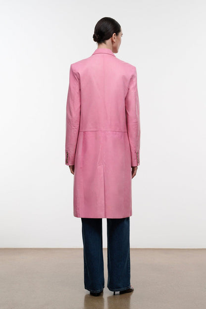 Wyatt Leather Coat Wild Rose | STAUD Discount
