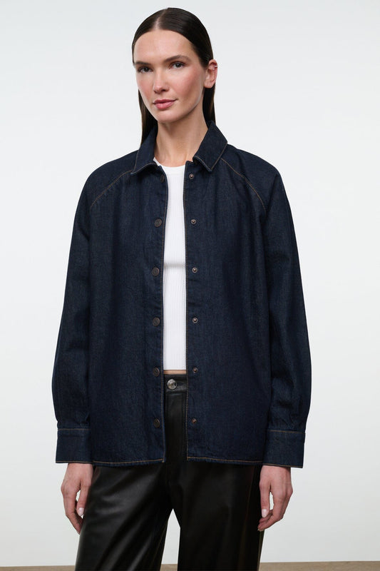 Myles Shirt Jacket Indigo | STAUD Essential