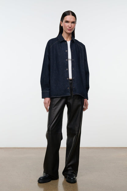 Myles Shirt Jacket Indigo | STAUD Essential