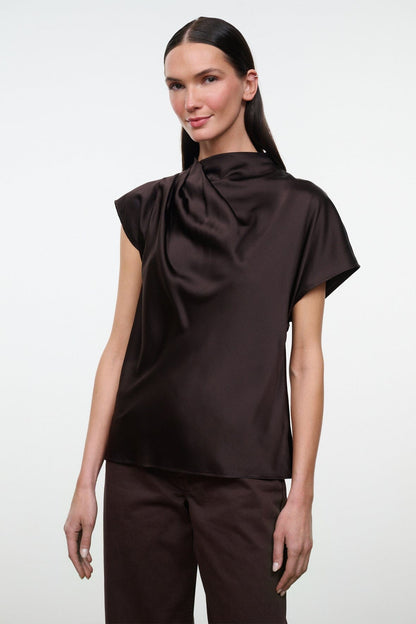 Davina Silk Top Earth | STAUD Special Offer
