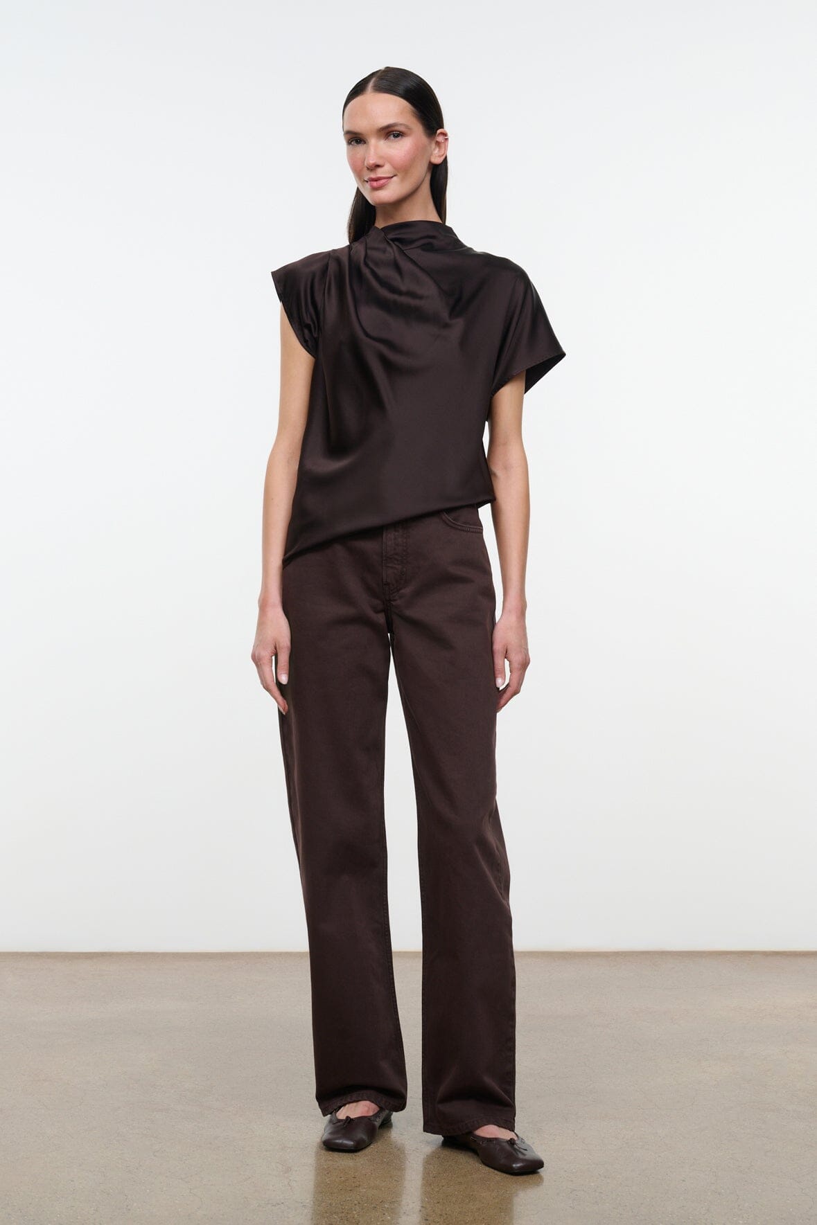 Davina Silk Top Earth | STAUD Special Offer