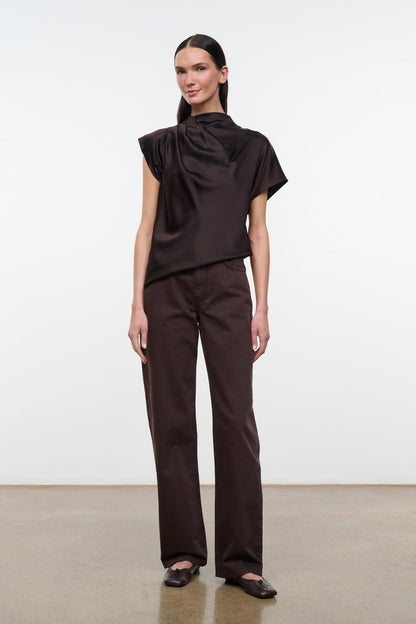Davina Silk Top Earth | STAUD Special Offer