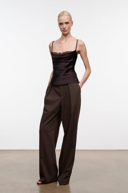 Evangeline Silk Top Earth | STAUD Discount