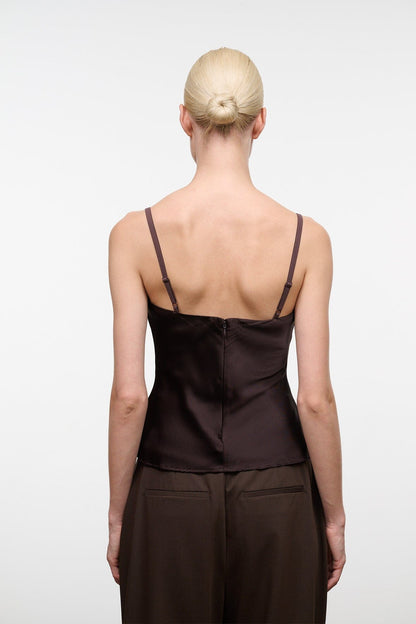 Evangeline Silk Top Earth | STAUD Discount