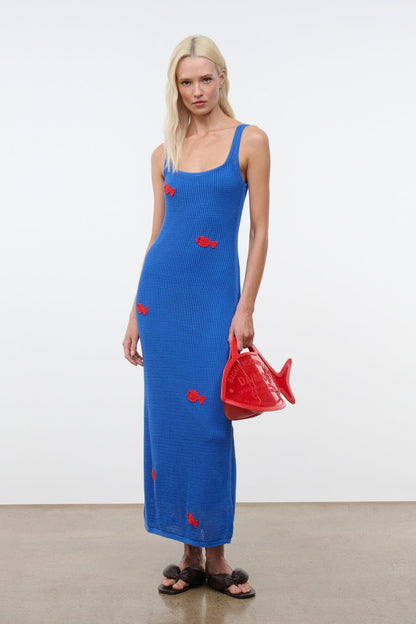 Cleo Fish Bag X Da Adolfo - Pvc Red Rose Edition | STAUD Sale