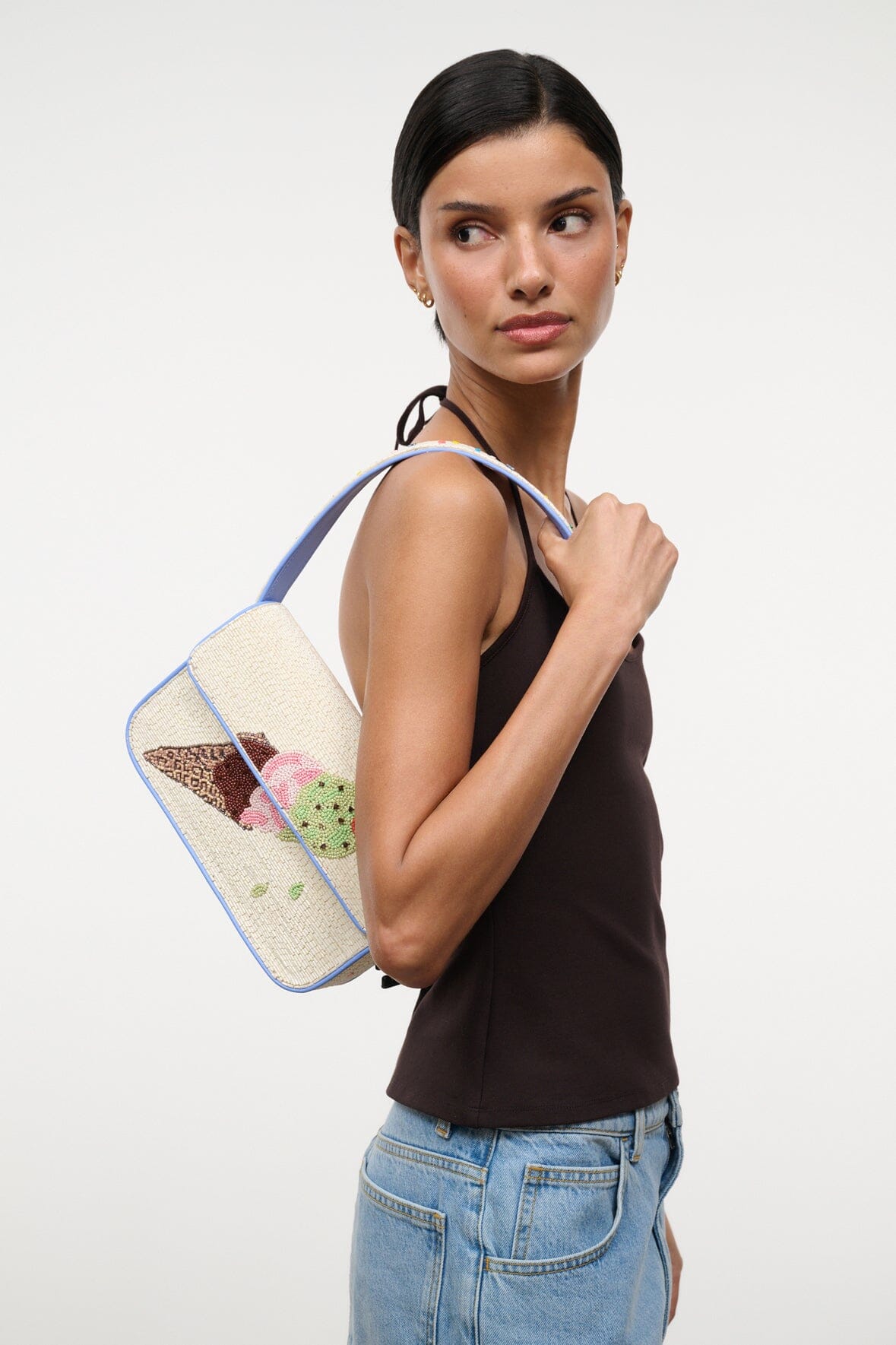 Tommy Beaded Bag Triple Scoop | STAUD New