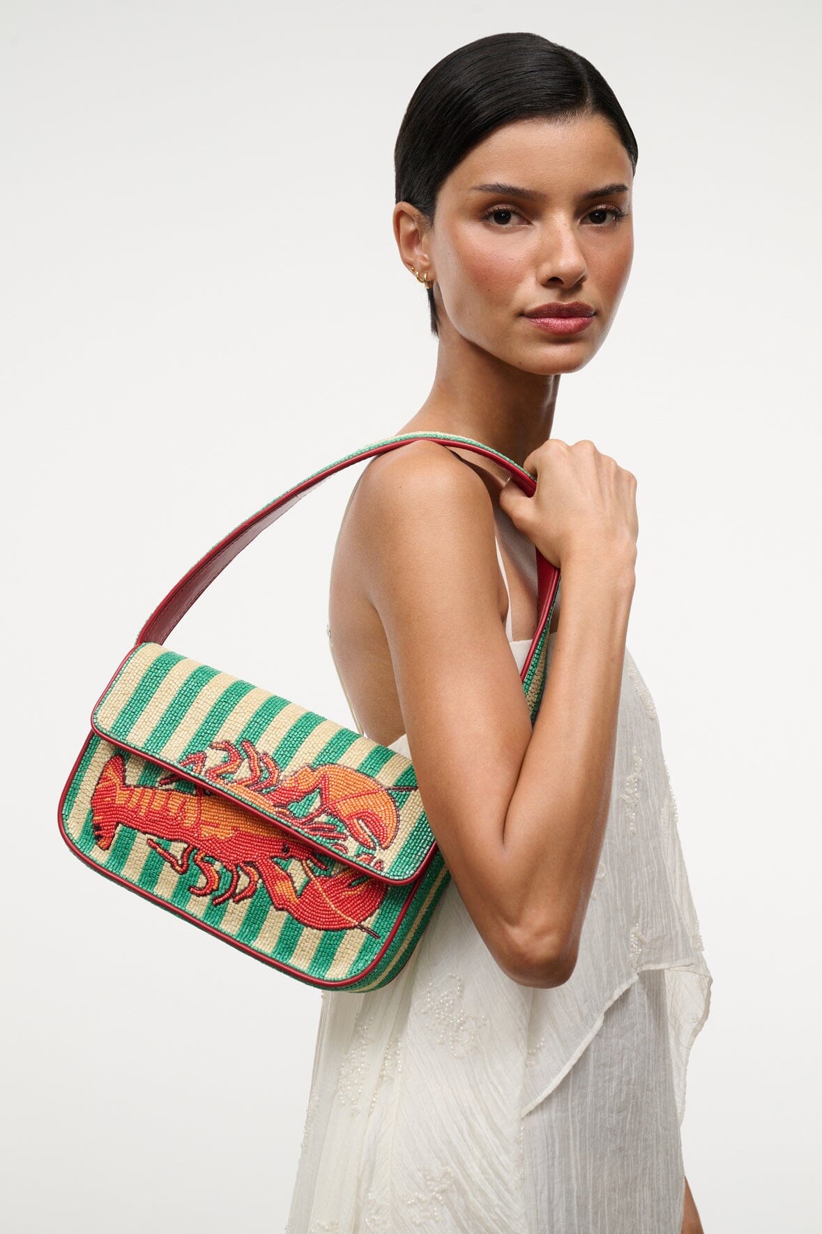 Tommy Beaded Bag Summer Lobster | STAUD Trusted