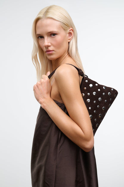 Dani Mini Shoulder Bag Espresso Studs | STAUD Premium