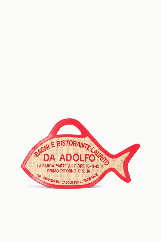 Cleo Fish Bag X Da Adolfo - Natural Raffia Design | STAUD Signature