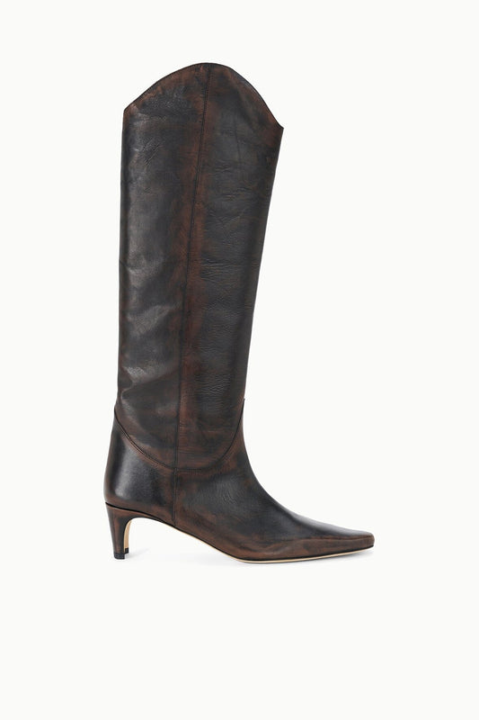 Western Wally Boot Espresso Distressed | STAUD Exclusive
