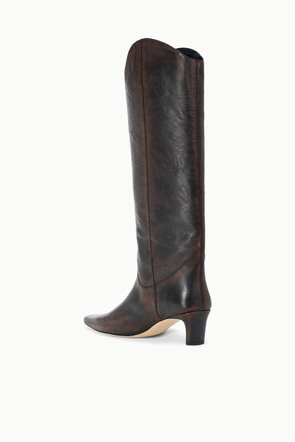 Western Wally Boot Espresso Distressed | STAUD Exclusive