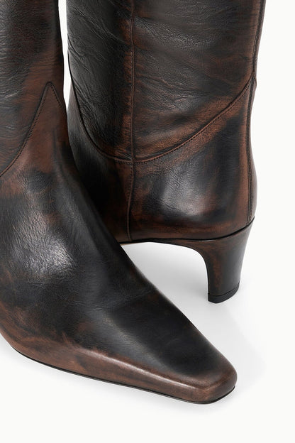 Western Wally Boot Espresso Distressed | STAUD Exclusive