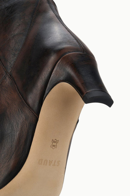 Western Wally Boot Espresso Distressed | STAUD Exclusive