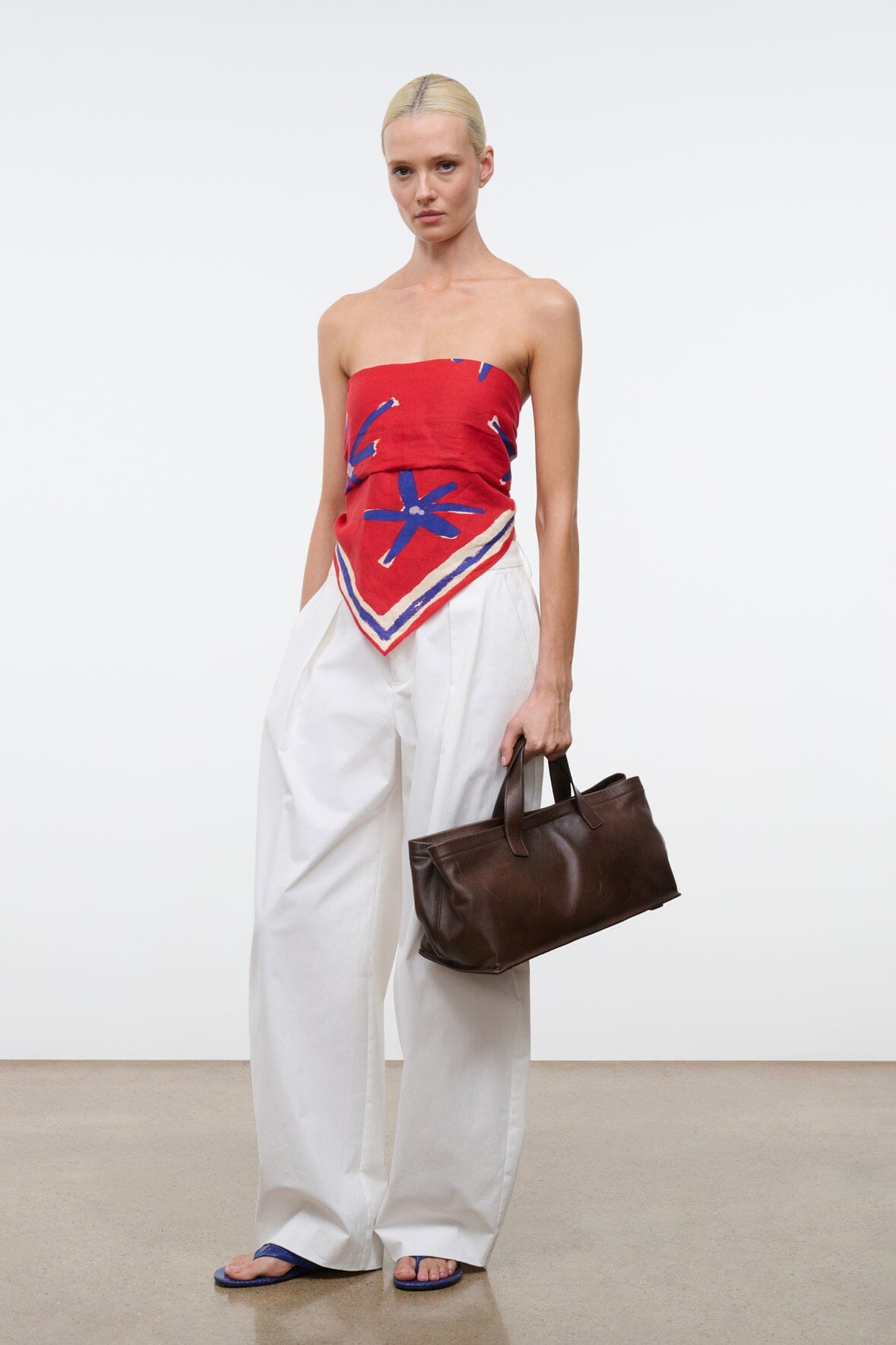 Sonya Linen Scarf Painted Foulard | STAUD Recommended