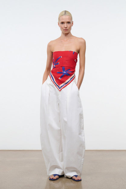 Sonya Linen Scarf Painted Foulard | STAUD Recommended