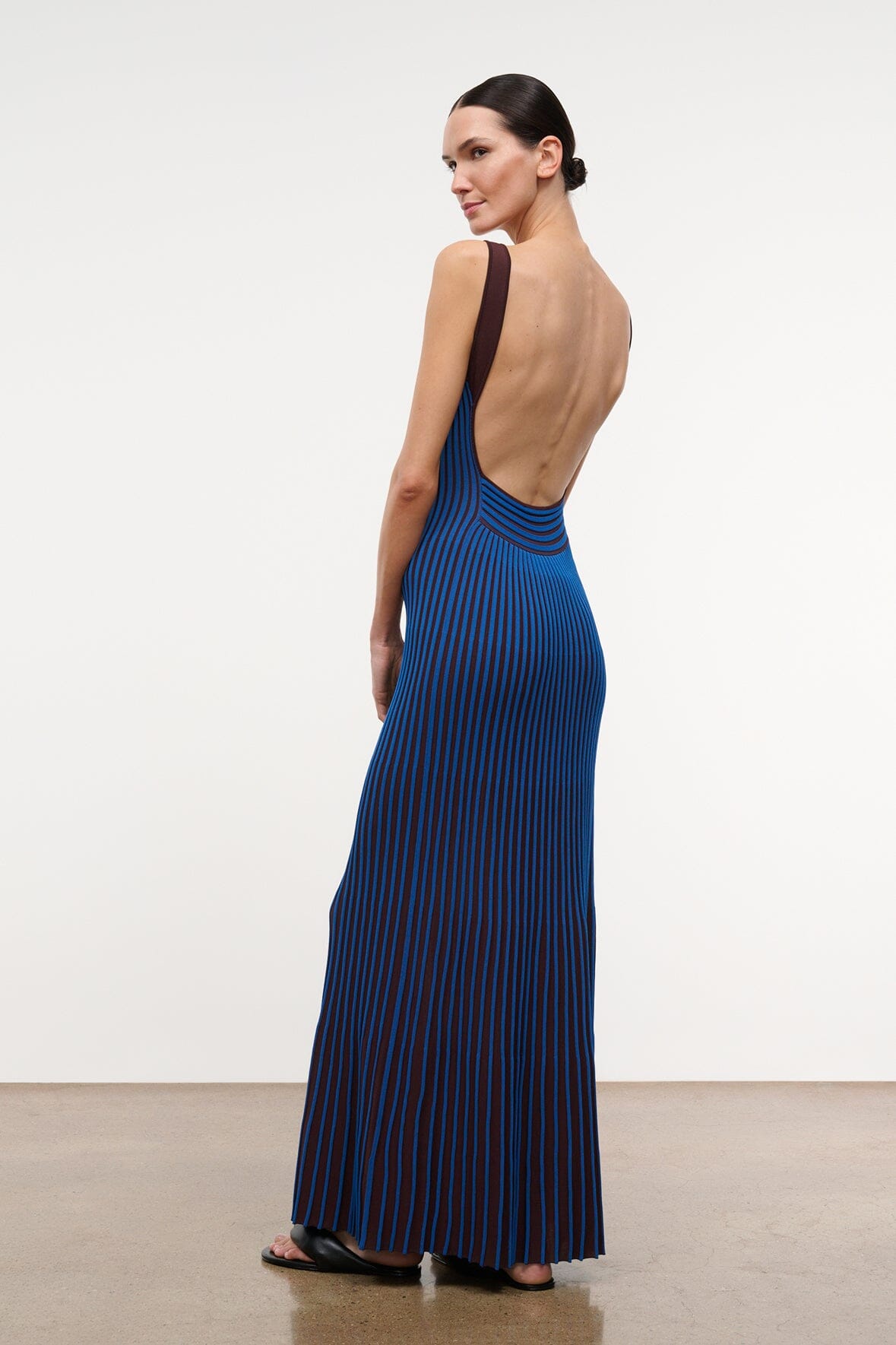Claretta Dress Espresso Cobalt | STAUD Sale
