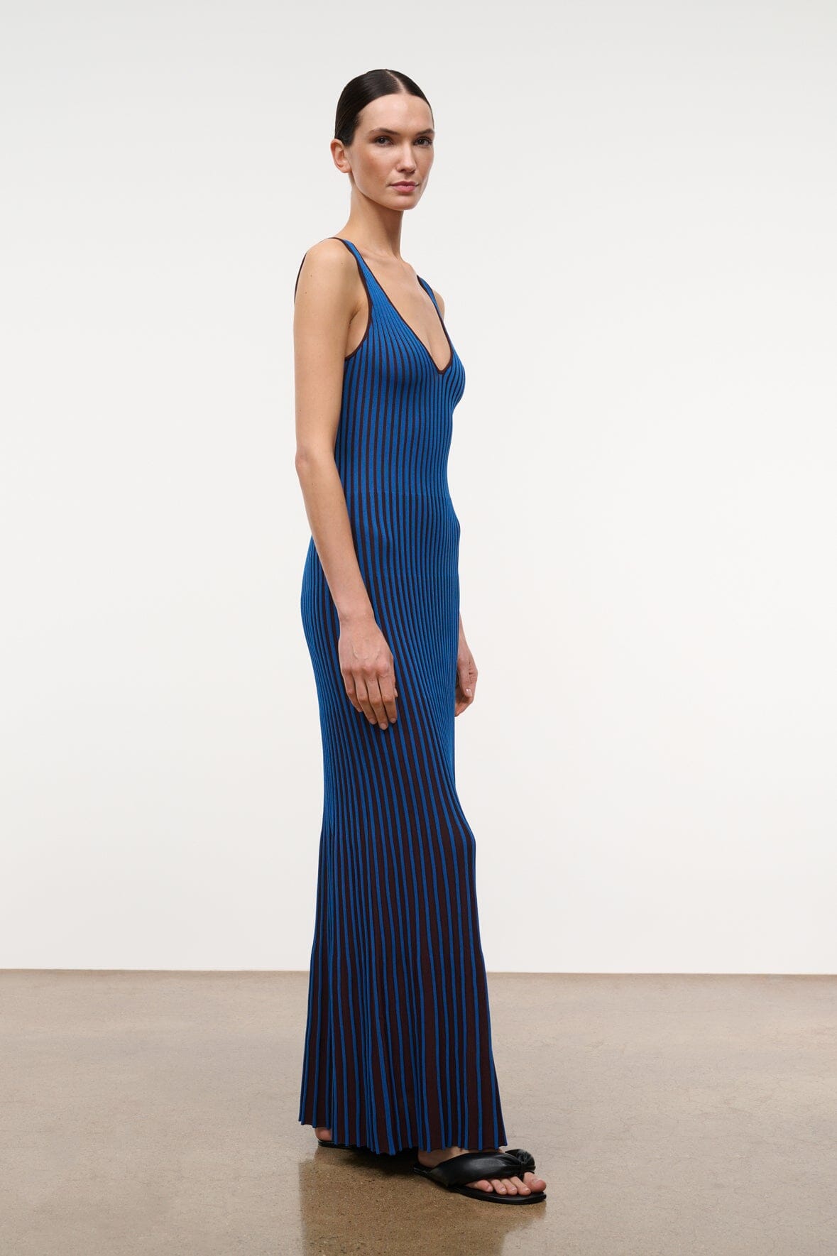 Claretta Dress Espresso Cobalt | STAUD Sale