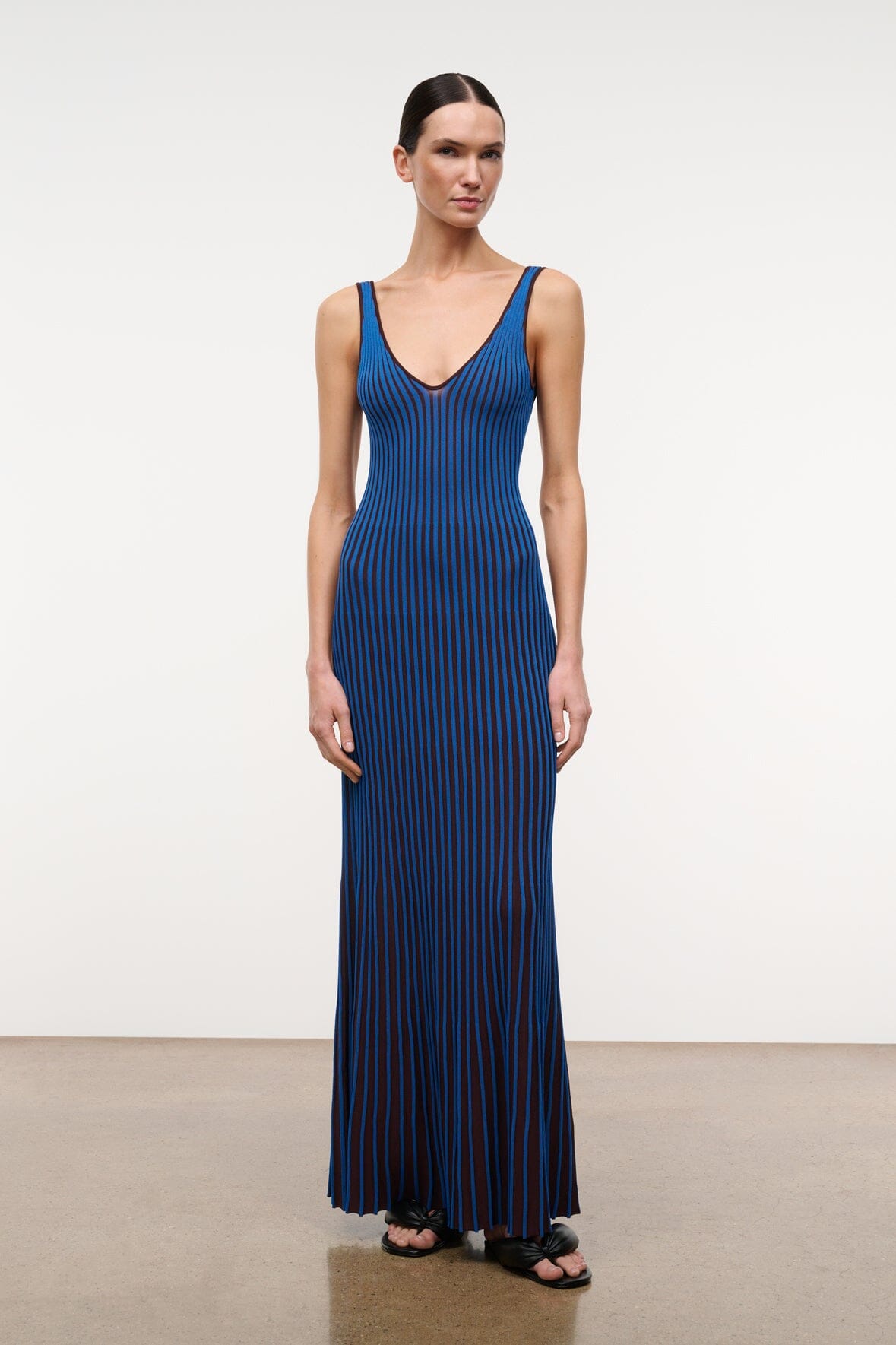 Claretta Dress Espresso Cobalt | STAUD Sale