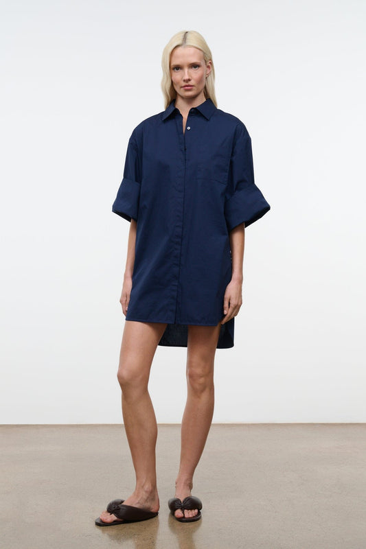 Nico Dress Navy | STAUD Featured