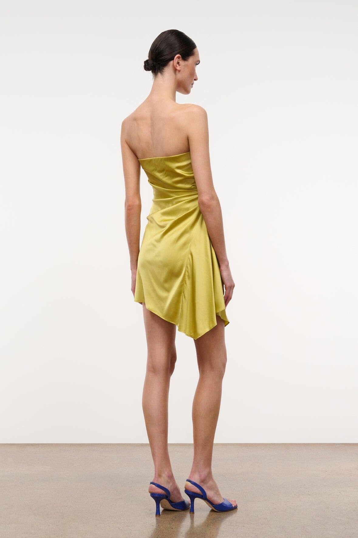 Adriana Silk Dress Citron | STAUD Classic
