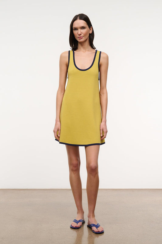 Piazza Dress Citron Navy Reversible | STAUD Quality