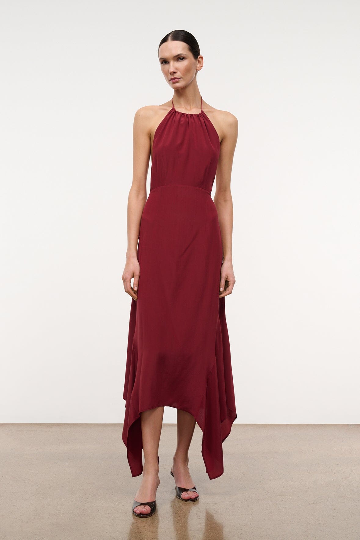 Bianca Silk Dress Pinot | STAUD Premium