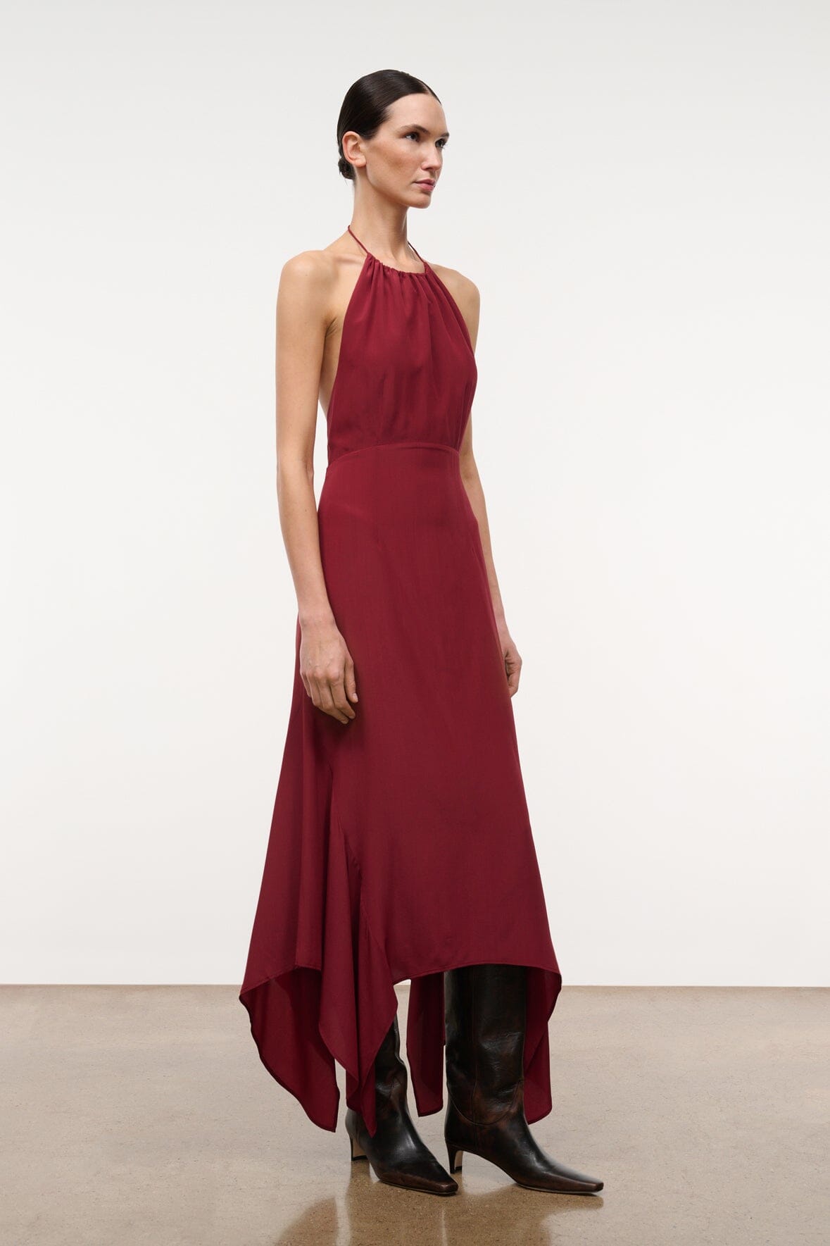 Bianca Silk Dress Pinot | STAUD Premium