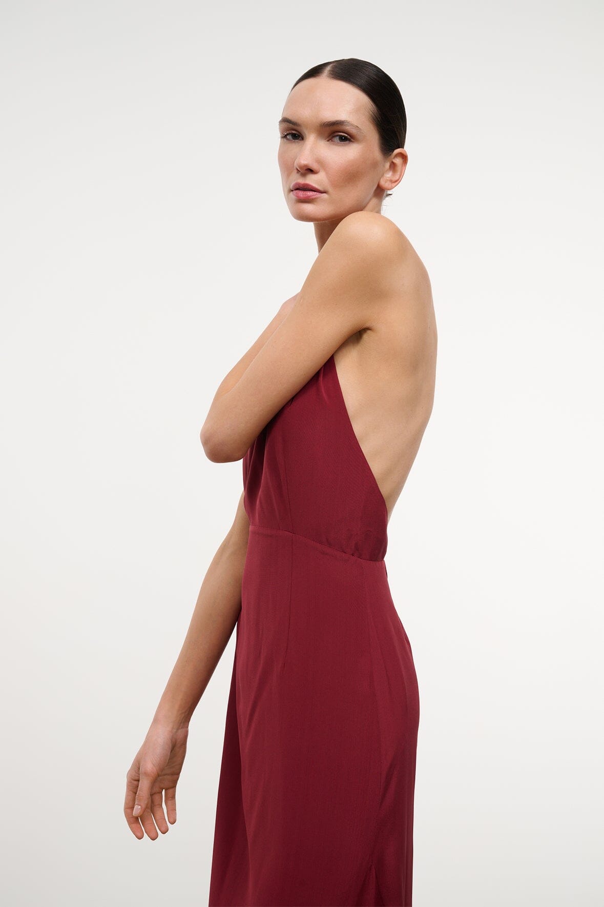 Bianca Silk Dress Pinot | STAUD Premium