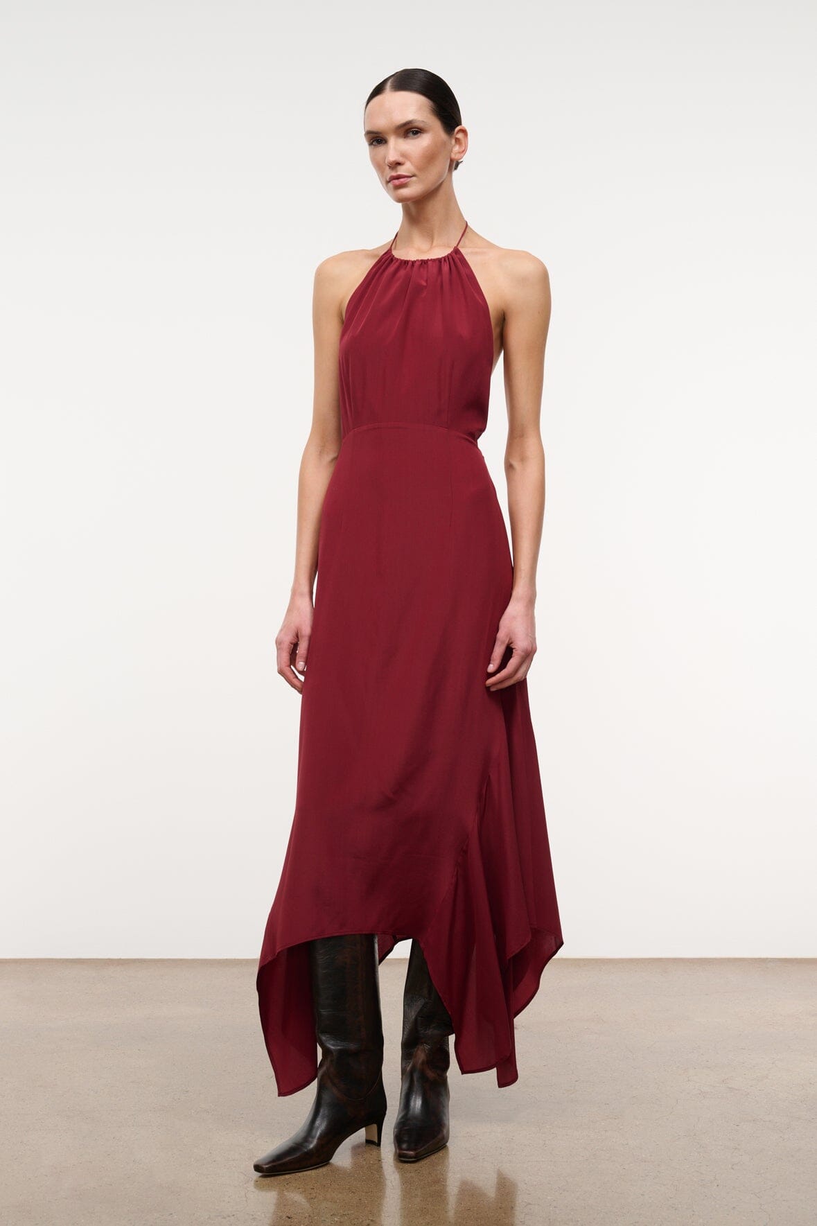Bianca Silk Dress Pinot | STAUD Premium